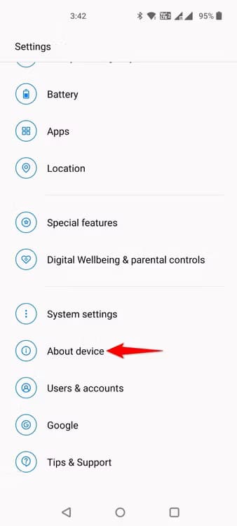 1-android-about-device تمكين واستخدام ADB اللاسلكي على هاتف Android بسهولة