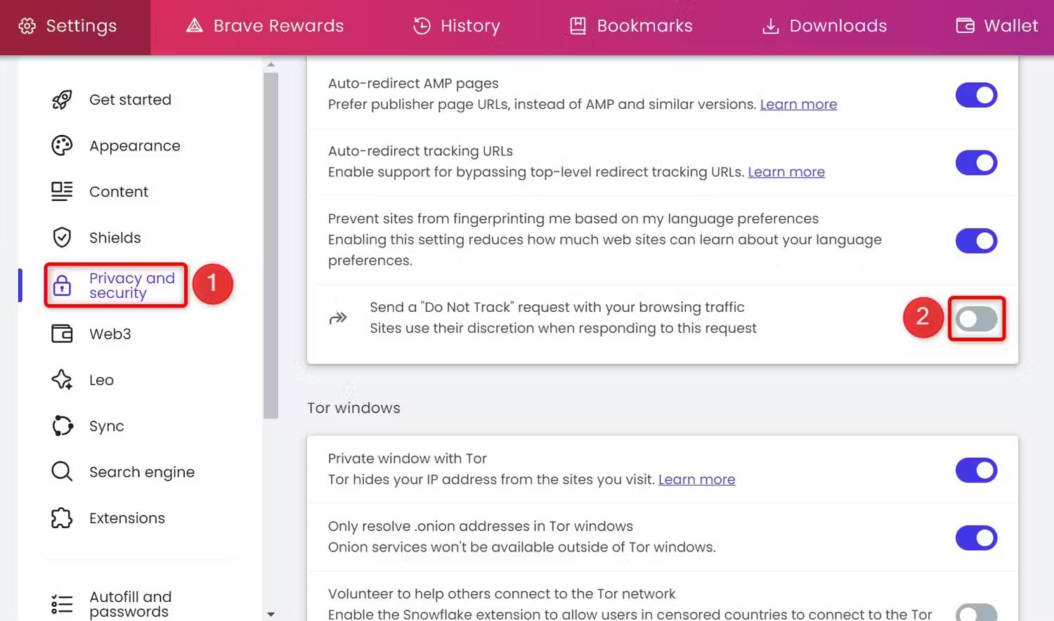 15-brave-desktop-enable-do-not-track طرق تفعيل خاصية عدم التتبع في متصفحات الويب لضمان خصوصيتك