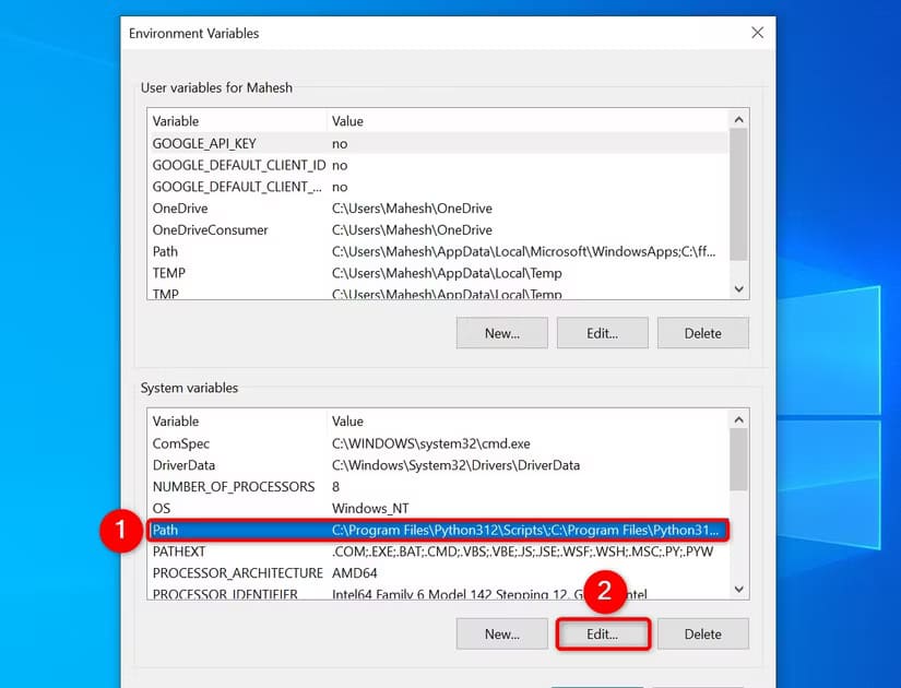 17-edit-windows-environment-variables تمكين واستخدام ADB اللاسلكي على هاتف Android بسهولة
