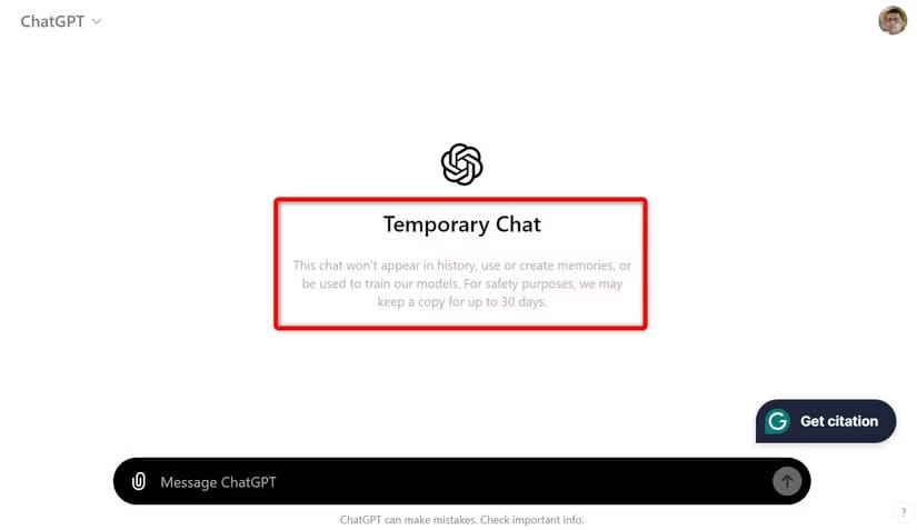 31-chatgpt-desktop-temporary-chat تعطيل ذاكرة ChatGPT وكيفية حذف البيانات المحفوظة