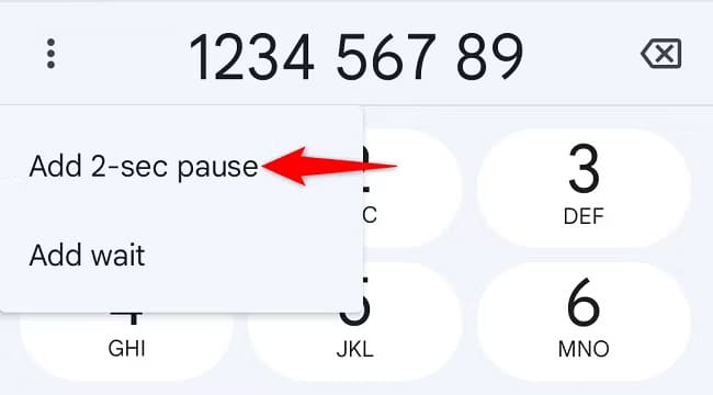 5-android-add-pause طريقة الاتصال برقم داخلي على هواتف iPhone وAndroid بسهولة