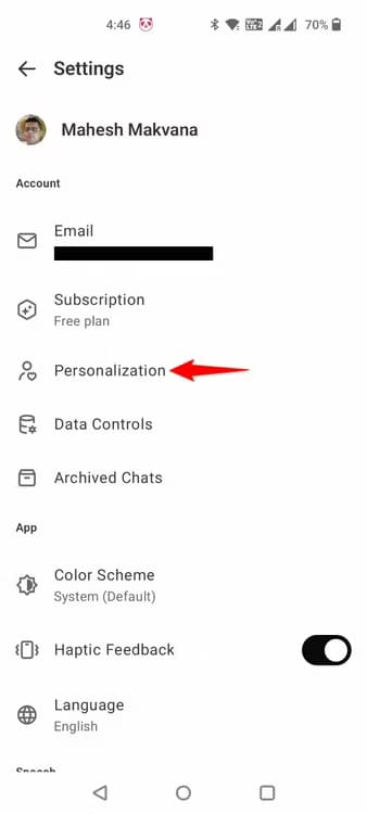 6-chatgpt-mobile-personalization تعطيل ذاكرة ChatGPT وكيفية حذف البيانات المحفوظة