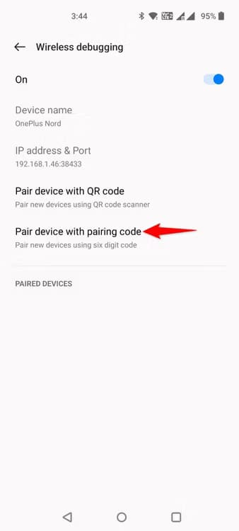 9-android-wireless-adb-pairing تمكين واستخدام ADB اللاسلكي على هاتف Android بسهولة
