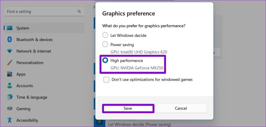 Graphics-Settings-for-App-on-Windows-11-1024x491-1 كيفية تعزيز الرسومات ومعدل الإطارات في الثانية FPS في لعبة Roblox