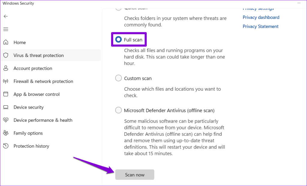 Run-Full-System-Scan-on-Windows-1024x623-1 3 إصلاحات لمشكلة "كيفية الحصول على المساعدة في Windows" تظهر باستمرار