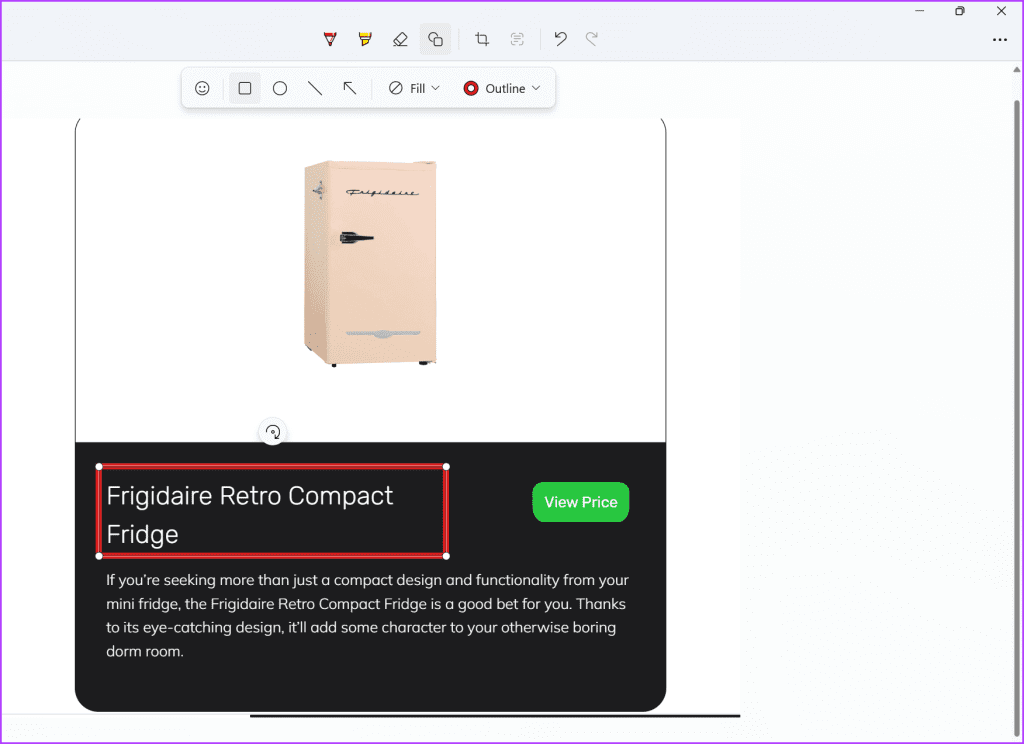 Snipping-tool-shape-red-color-1024x744-1 كيفية رسم مربع (أحمر) حول النص في أداة Snipping Tool على Windows