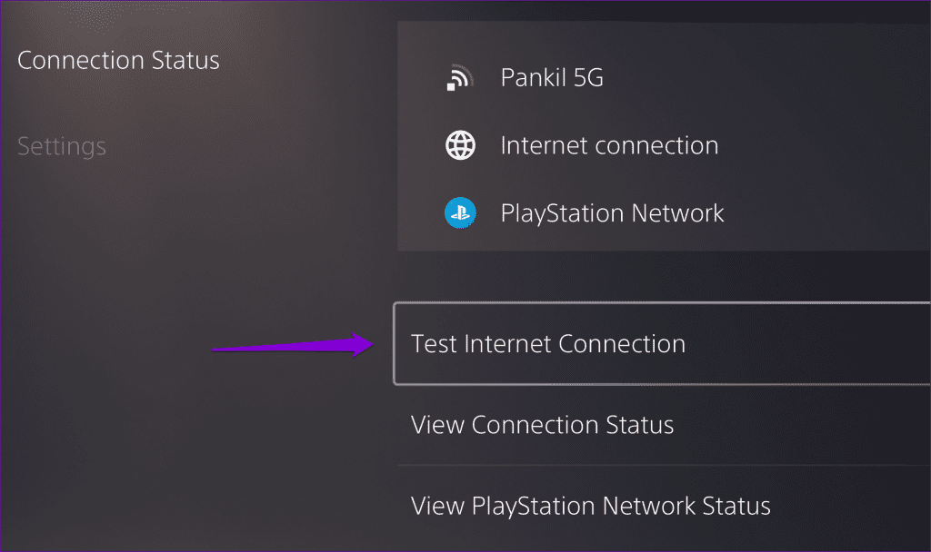 Test-Internet-Connection-on-PS5-1024x608-1 3 إصلاحات لمشكلة عدم تحميل لقطات PlayStation 5 إلى تطبيق PS