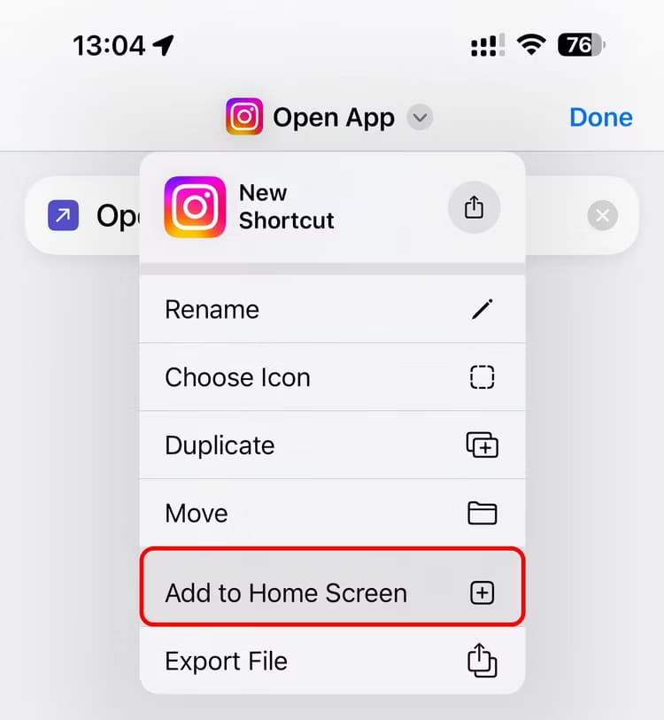 apple-ios-18-shortcuts-open-app-automation-save-to-home-screen-option-annotation اكتشف كيفية إخفاء أسماء التطبيقات على شاشة iPhone الرئيسية بكل سهولة
