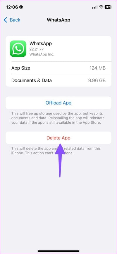 clear-whatsapp-cache-on-iPhone-and-Android-5 إصلاح: خطأ "فشلت المكالمة، المجموعة بها عدد كبير جدًا من المشاركين" على WhatsApp