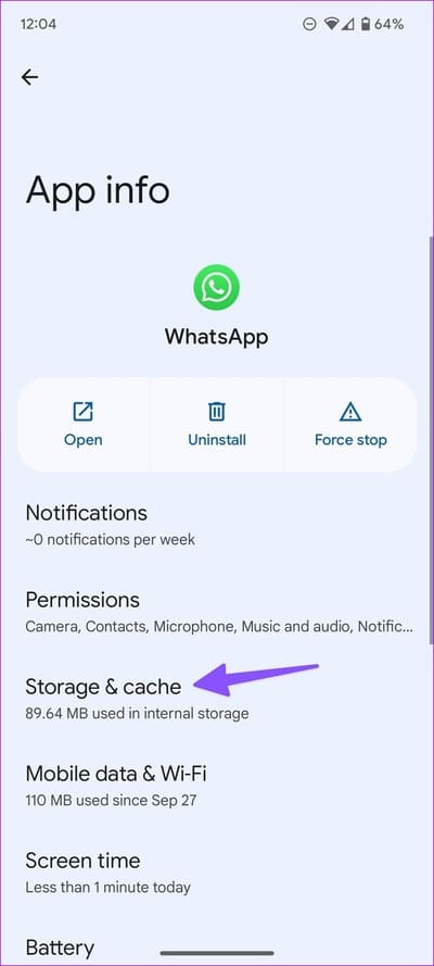 clear-whatsapp-cache-on-iPhone-and-Android-7 إصلاح: خطأ "فشلت المكالمة، المجموعة بها عدد كبير جدًا من المشاركين" على WhatsApp