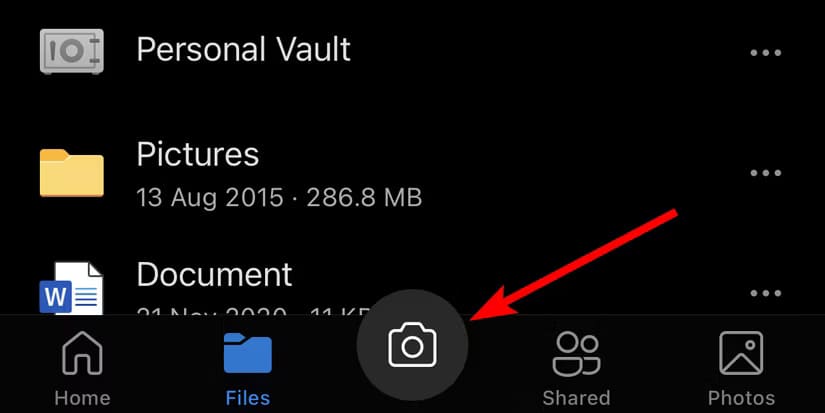 click-camera-icon-onedrive-iphone ثمانية نصائح أساسية للاستفادة القصوى من OneDrive