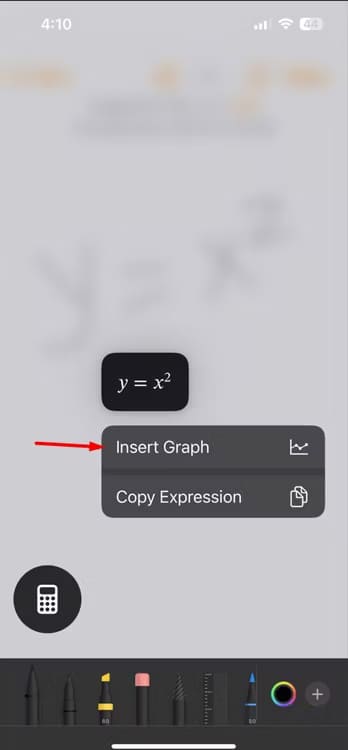 insert-graph-option-in-maths-notes اكتشف الميزات المخفية في iOS 18 التي ستغير تجربتك