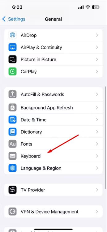 keyboard-option-in-general-settings اكتشف الميزات المخفية في iOS 18 التي ستغير تجربتك