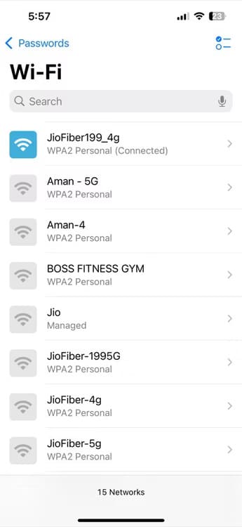 list-of-wi-fi-networks-in-the-passwords-app اكتشف الميزات المخفية في iOS 18 التي ستغير تجربتك