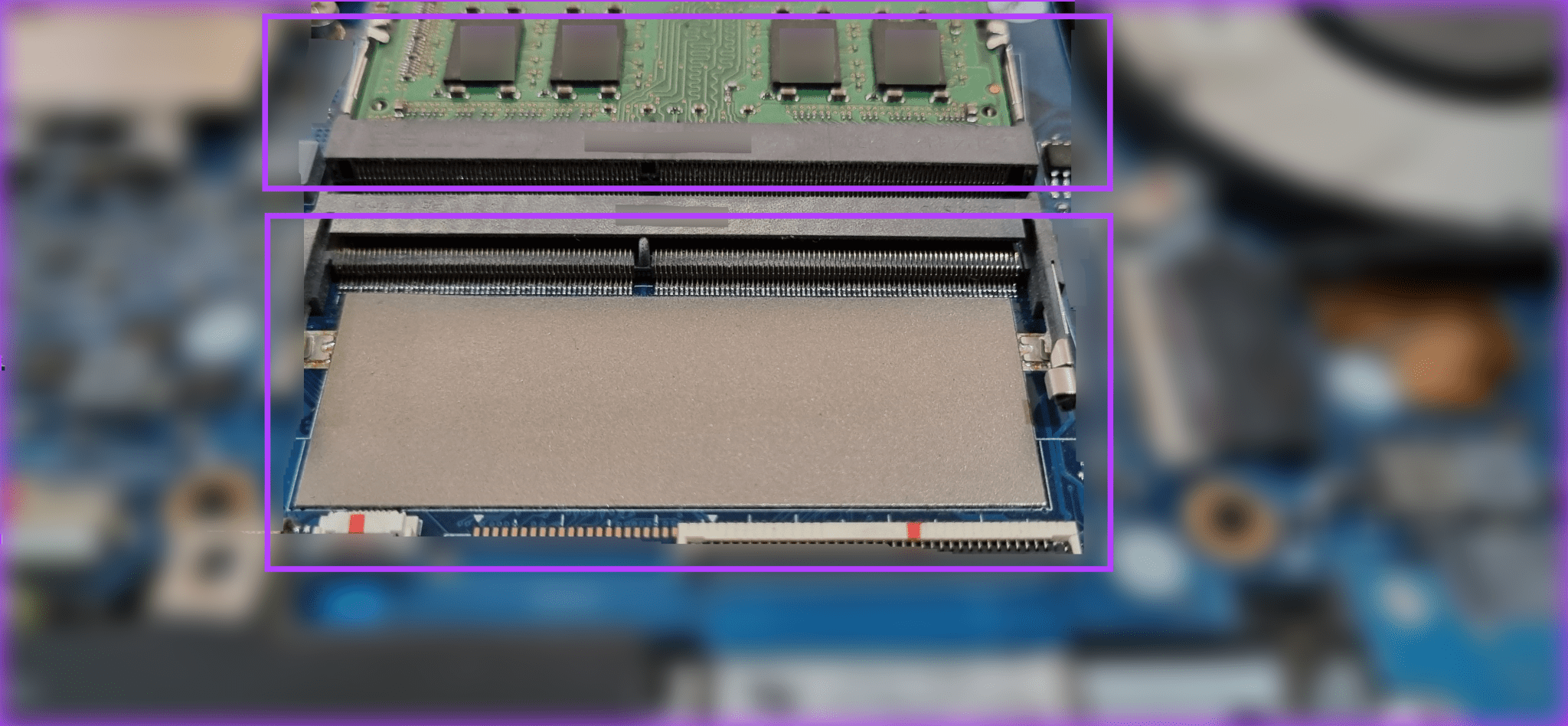 locate-the-RAM-slot-1-2048x948-1 كيفية تثبيت ذاكرة الوصول العشوائي (RAM) على جهاز الكمبيوتر المحمول Windows