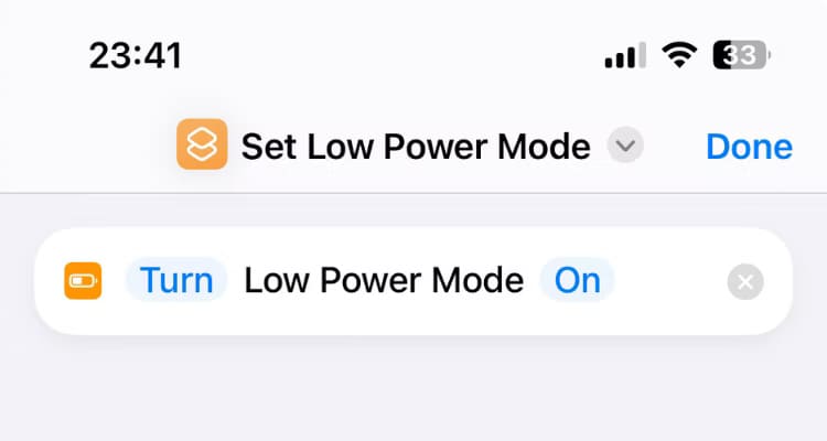 set-low-power-mode-iphone-shortcut أفضل اختصارات زر الإجراء على iPhone لتحسين استخدامك اليومي