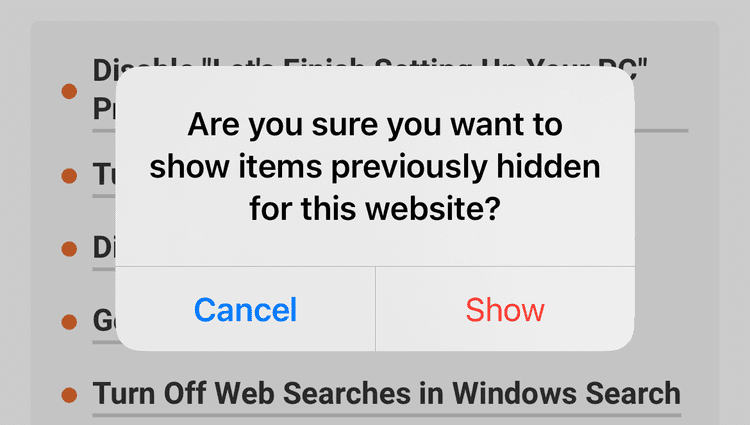 show-distracting-items-again-using-safari-s-distraction-control تخلص من تشتيت الانتباه في Safari على iPhone لتحسين تجربة تصفحك