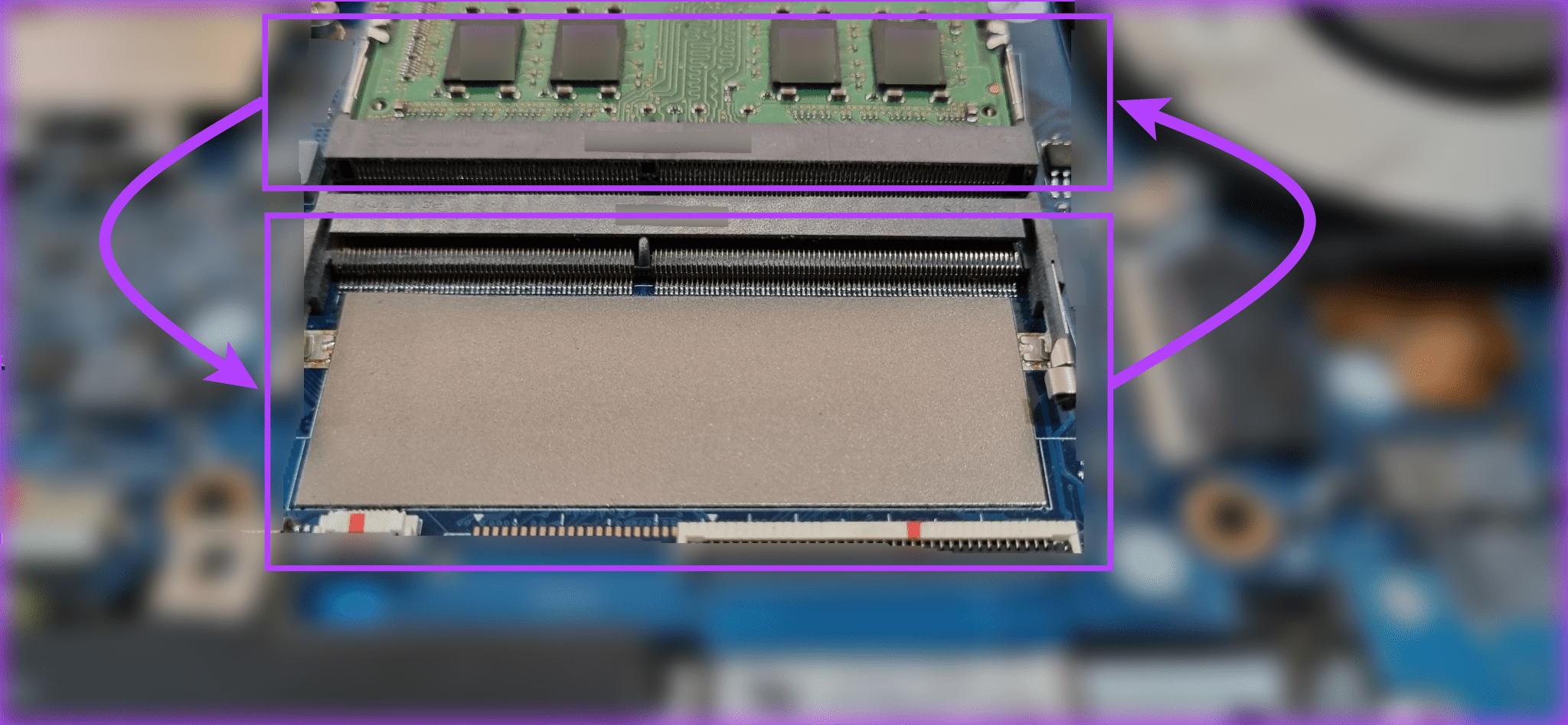 switch-the-RAM-slot-2048x948-1 حلول لمشكلة عدم اكتشاف أو عمل ذاكرة RAM بعد الترقية في Windows 11