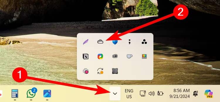 system-tray-onedrive-windows ثمانية نصائح أساسية للاستفادة القصوى من OneDrive