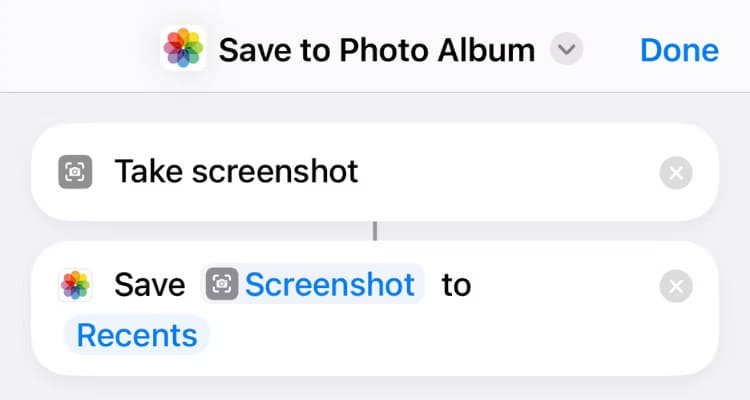 take-screenshots-and-save-to-camera-roll-iphone-shortcut أفضل اختصارات زر الإجراء على iPhone لتحسين استخدامك اليومي