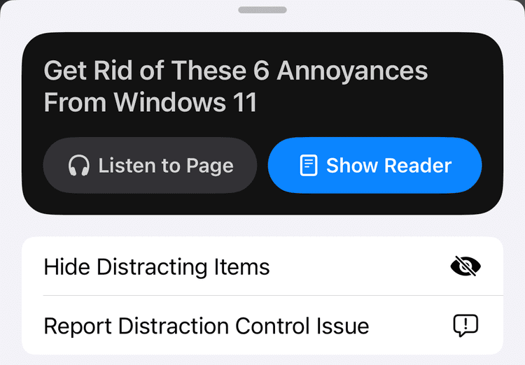 the-22hide-distracting-items-22-button-in-website-options-for-safari تخلص من تشتيت الانتباه في Safari على iPhone لتحسين تجربة تصفحك
