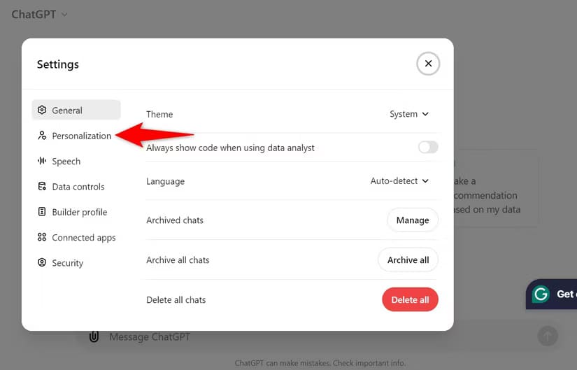 unnamed-file تعطيل ذاكرة ChatGPT وكيفية حذف البيانات المحفوظة
