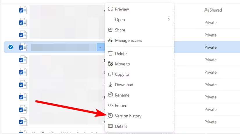 version-history-menu-onedrive ثمانية نصائح أساسية للاستفادة القصوى من OneDrive