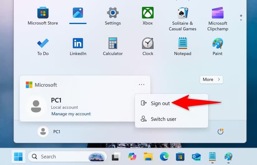 1-start-menu-sign-out طرق سريعة لتسجيل الخروج من حسابك على Windows 11 بسهولة