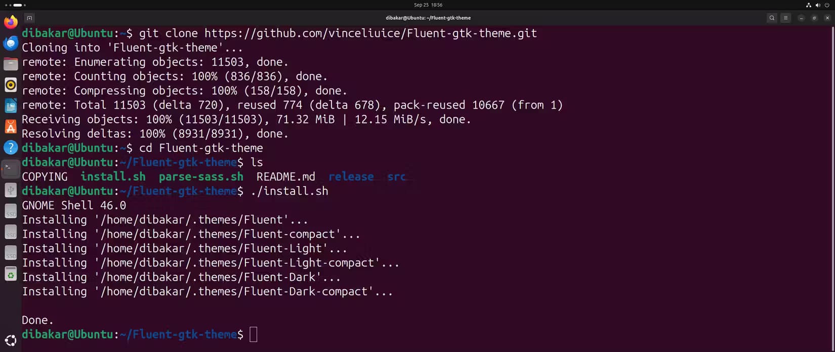 11b-install-fluent-gtk-theme-windows-look-alike-theme خطوات بسيطة لتحويل مظهر Ubuntu إلى Windows 11 بسهولة