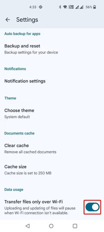 14-google-drive-disable-mobile-data أفضل الطرق لتقليل استهلاك البيانات على هاتف Android
