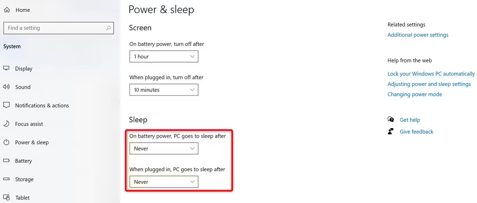 15-windows-10-prevent-sleep كيفية منع Windows 11 أو Windows 10 من قفل نفسه