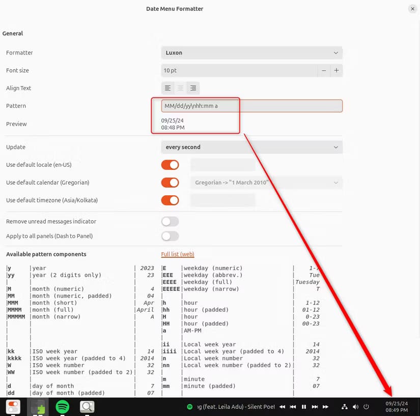 17b-setting-windows-11-style-date-menu-format خطوات بسيطة لتحويل مظهر Ubuntu إلى Windows 11 بسهولة