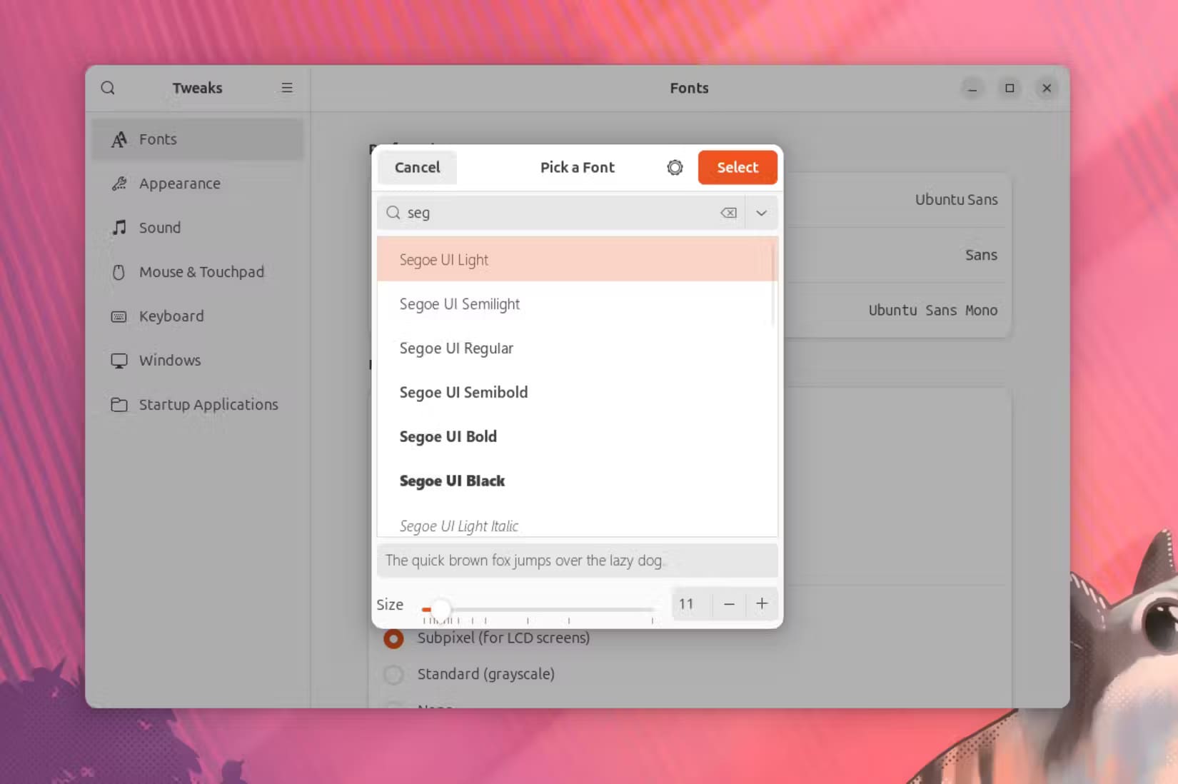 19-gnome-tweaks-change-to-windows-11-font خطوات بسيطة لتحويل مظهر Ubuntu إلى Windows 11 بسهولة