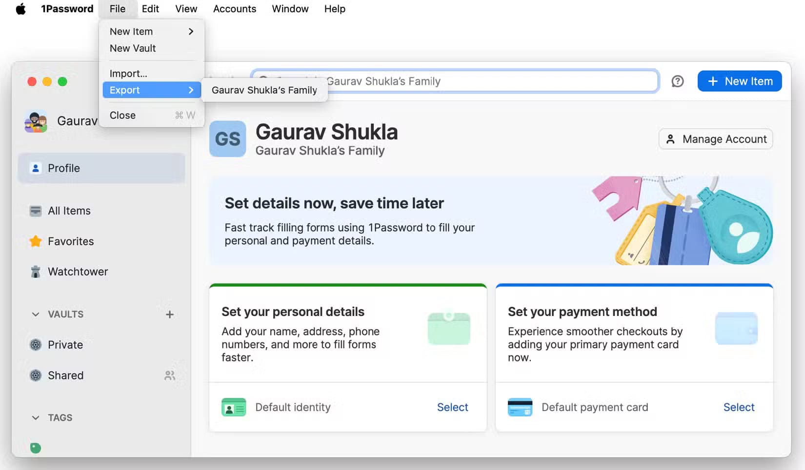 1password-8-export-option خطوات نقل كلمات المرور من التطبيقات الأخرى إلى Apple بشكل آمن