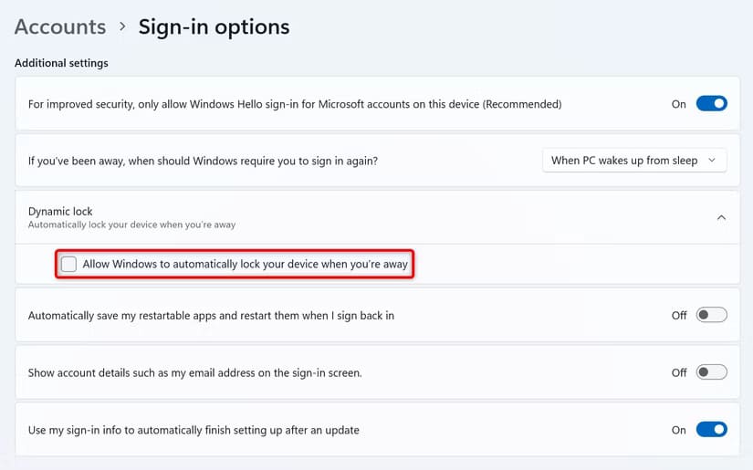 2-windows-11-disable-dynamic-lock كيفية منع Windows 11 أو Windows 10 من قفل نفسه