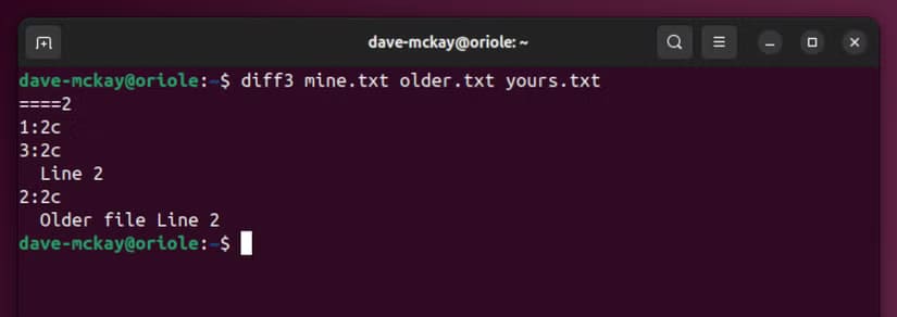 3-4 شرح طريقة استخدام diff3 لدمج الملفات في Linux بسهولة