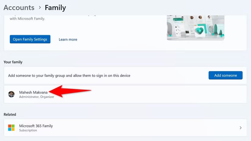 3-windows-11-family-user-list طرق سهلة لعرض جميع حسابات المستخدمين على Windows 11