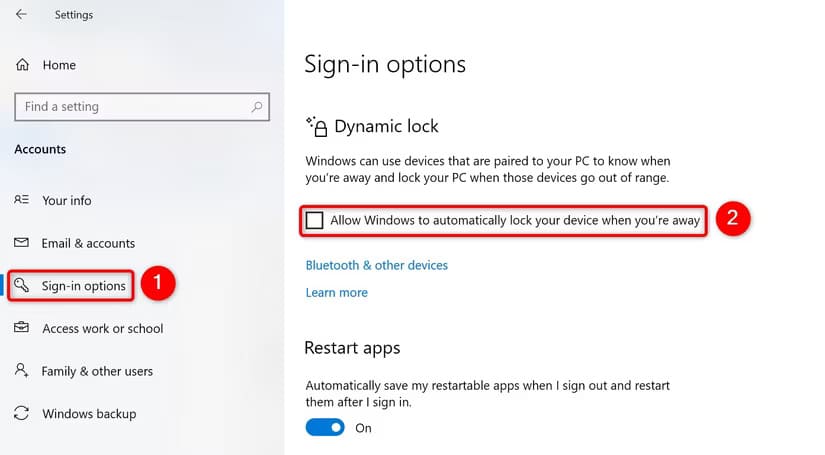 4-windows-10-disable-dynamic-lock كيفية منع Windows 11 أو Windows 10 من قفل نفسه