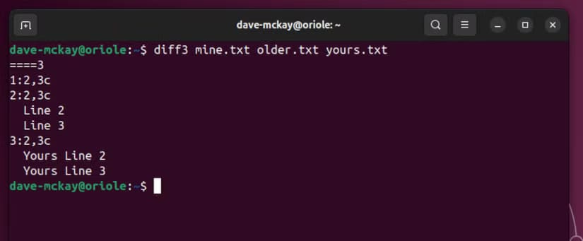 5-5 شرح طريقة استخدام diff3 لدمج الملفات في Linux بسهولة