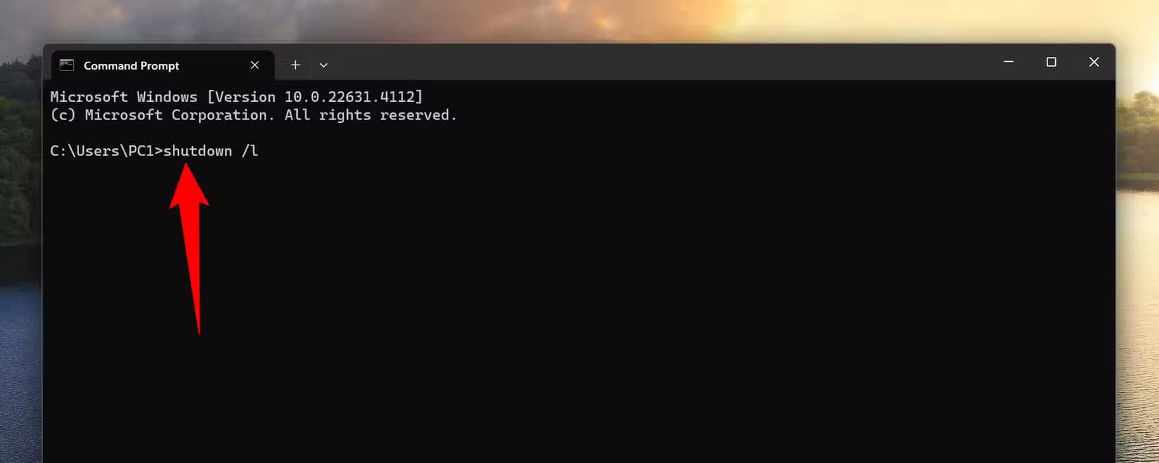 5-command-prompt-log-out طرق سريعة لتسجيل الخروج من حسابك على Windows 11 بسهولة