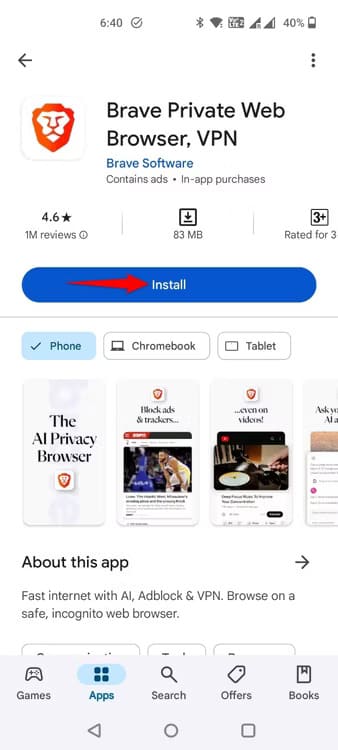 5-install-brave-browser تثبيت تطبيقات متعددة دفعة واحدة على أجهزة Android بسهولة