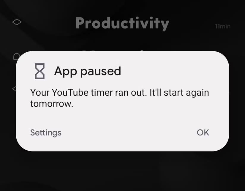 6-android-says-app-paused-as-usage-time-limit-reached أفضل إعدادات لتعزيز إنتاجيتك على هاتف Android