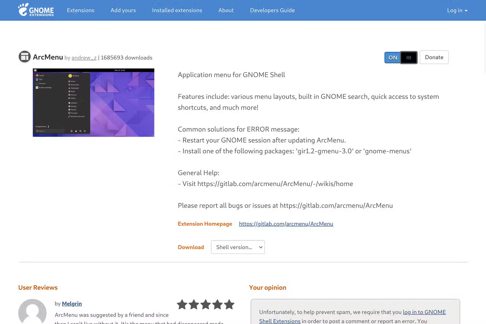 6-installing-arcmenu-gnome-extension خطوات بسيطة لتحويل مظهر Ubuntu إلى Windows 11 بسهولة