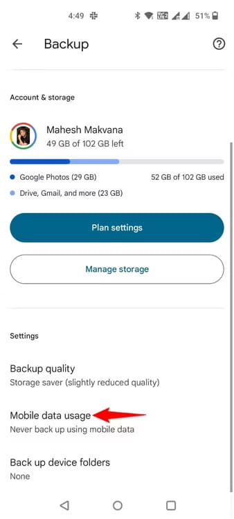 7-google-photos-mobile-data-usage أسهل طريقة لحفظ الصور والفيديوهات على Google Photos من هاتف Android