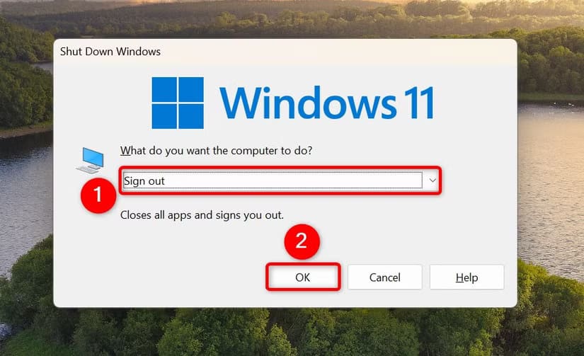 7-shut-down-windows-sign-out طرق سريعة لتسجيل الخروج من حسابك على Windows 11 بسهولة