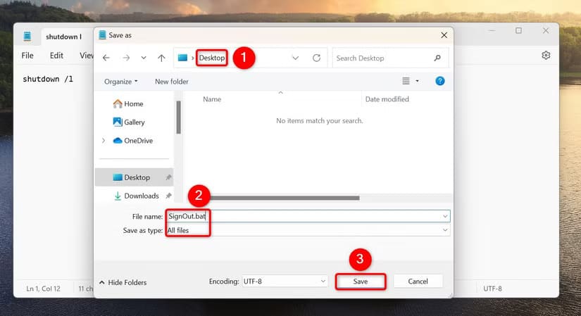 9-batch-file-sign-out طرق سريعة لتسجيل الخروج من حسابك على Windows 11 بسهولة