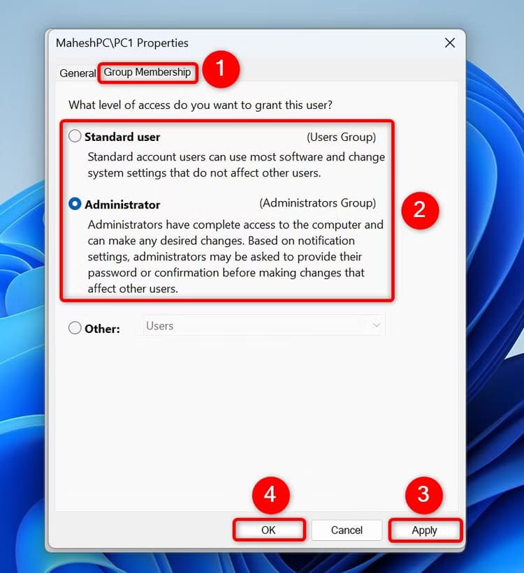 9-netplwiz-change-account-type طرق سهلة لعرض جميع حسابات المستخدمين على Windows 11