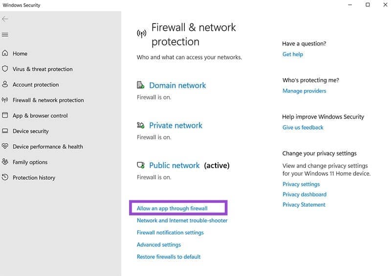 Adjust-Your-Firewall-or-Disable-It-Temporarily-3 حل مشكلة الخطأ 0x800ccc1a في Outlook بخطوات بسيطة