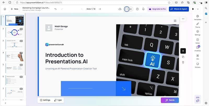 Best-Copilot-AI-Alternatives-for-MS-Office-for-PowerPoint-—-Presentations.AI-4 أفضل 5 بدائل لـ Copilot AI لـ MS Office
