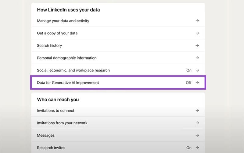 How-to-Stop-LinkedIn-from-Training-AI-on-Your-Data-on-Desktop-3 كيف تحمي بياناتك من الاستخدام في تدريب الذكاء الاصطناعي على LinkedIn